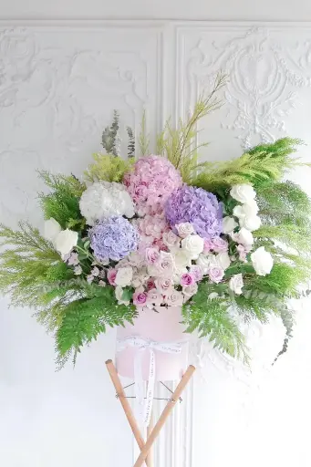 粉色繡球花三腳架花牌 (L Size)