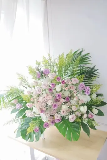 粉紫色玫瑰三腳架花牌 (L Size)